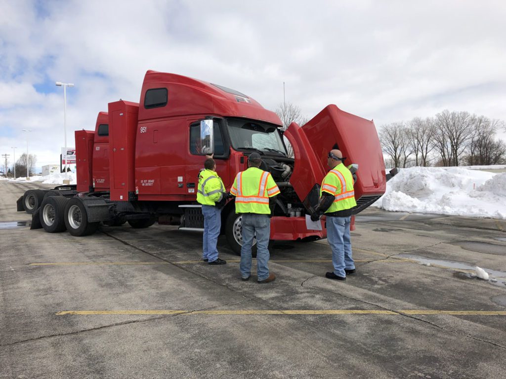safety Safety Inspection of Paper Transport Truck in Wisconsin
