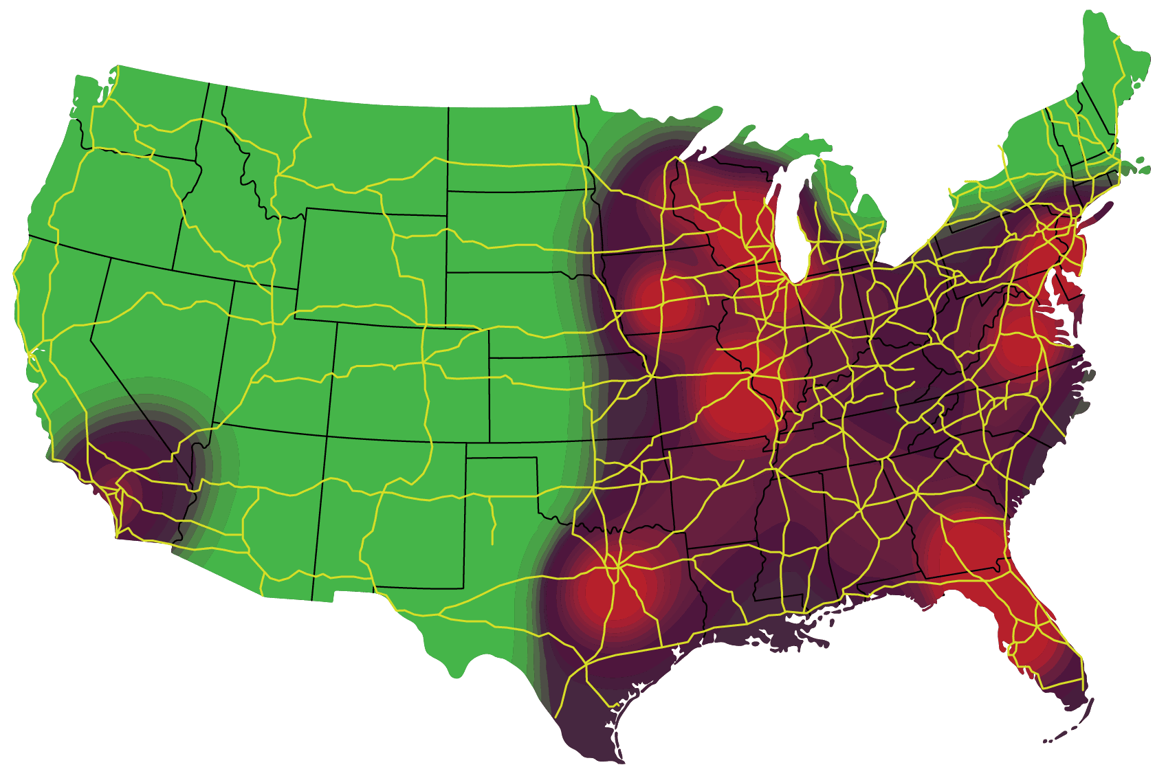 Dedicated Routes - Heatmap 12-30-2024 - USA Only